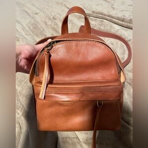 Brown leather Madewell Backpack